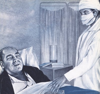 Dr Barnard approached the patient, holding a transparent plastic box by English School